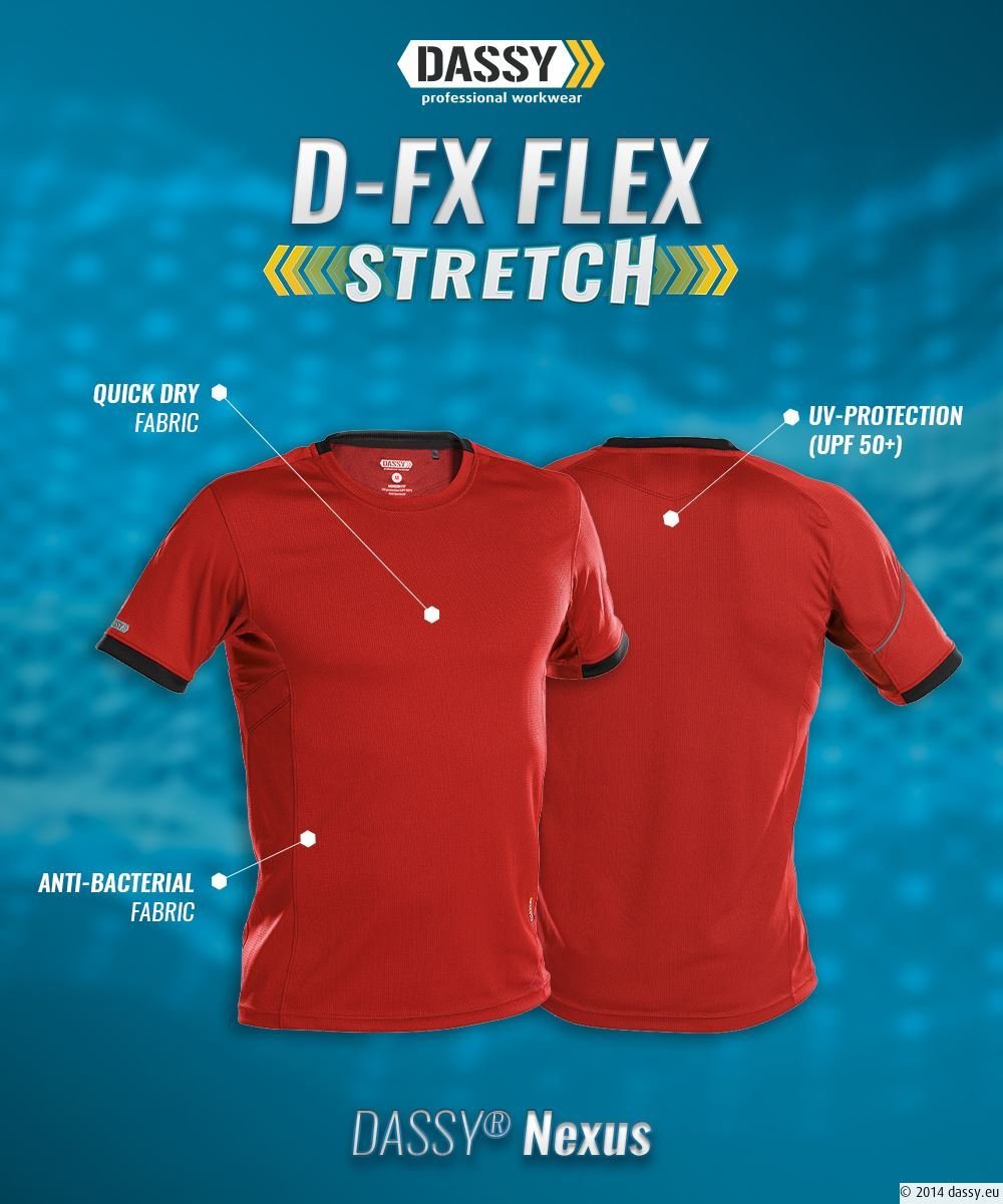 Μπλουζάκι T-Shirt Αντηλιακό (UPF 50+) Dassy Nexus red/black - Image 3