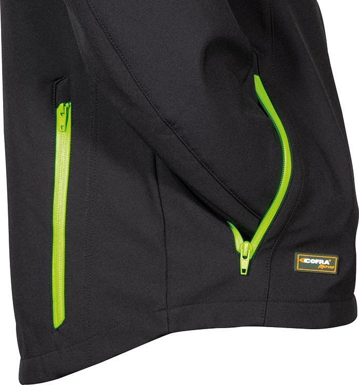 Κυνηγετικό Ελαστικό Softshell Jacket Cofra Klarbo black/lime - Image 3