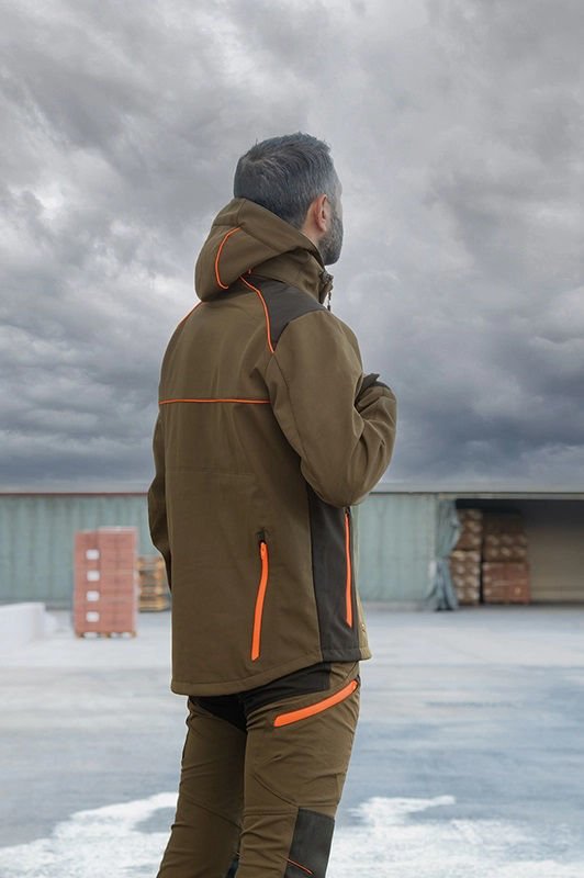 Κυνηγετικό Ελαστικό Softshell Jacket Cofra Klarbo clay brown/black/orange - Image 2