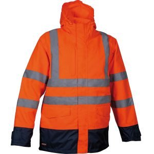 Αδιάβροχο Ανακλαστικό Παρκά 4 σε 1 Cofra Telsen orange/navy