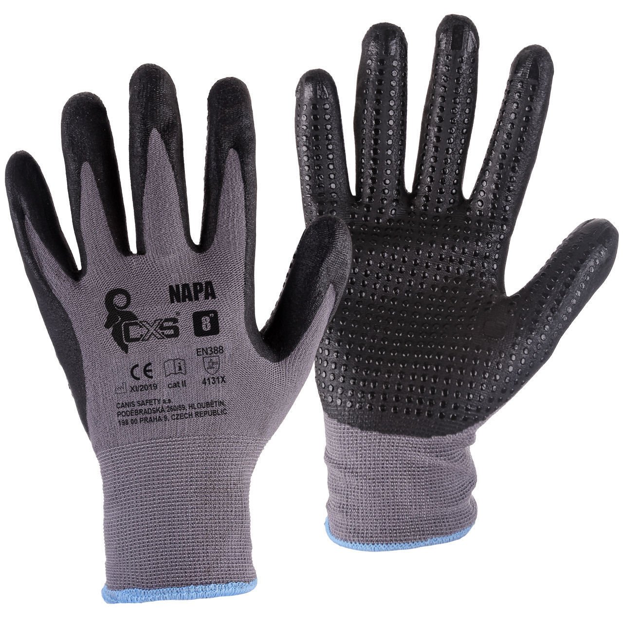 Γάντια Νιτριλίου με κουκίδες CXS Napa grey-black
