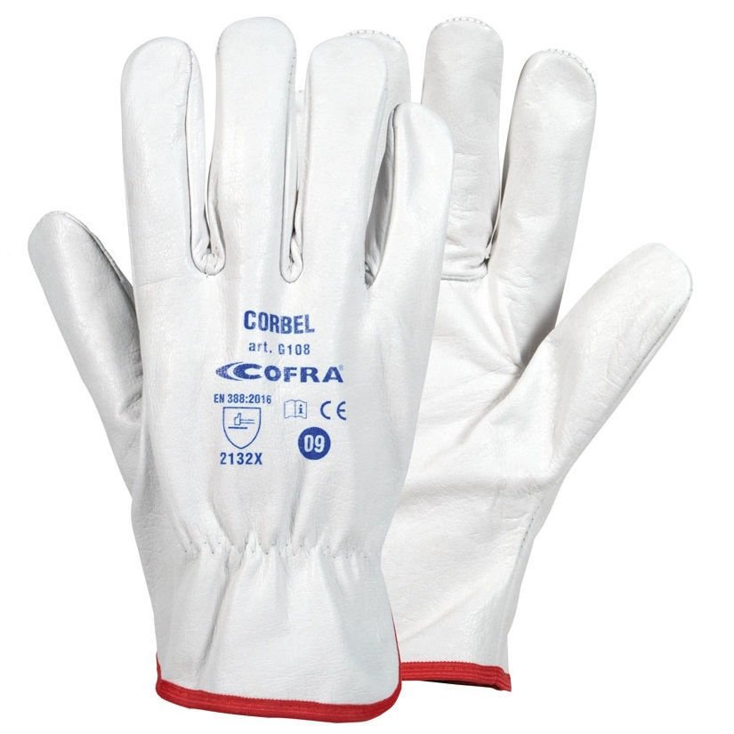 Γάντια Εργασίας Δερμάτινα Cofra Corbel white