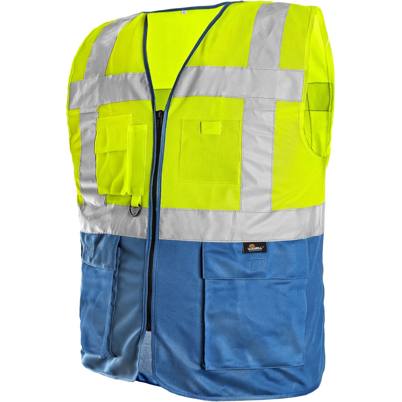 Ανακλαστικό Γιλέκο Εργασίας πολύτσεπο με φερμουάρ CXS Bolton yellow/blue