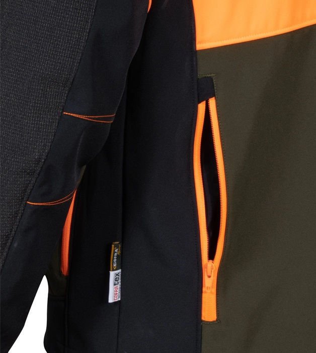Κυνηγετικό Ελαστικό Softshell Jacket Cofra Seewald clay brown/black/orange - Image 6